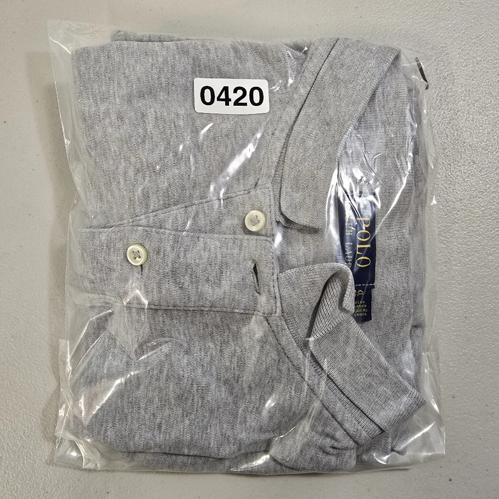Polo Ralph Lauren Men's Size XL Gray Short Sleeve Collar Pony Logo Polo Shirt